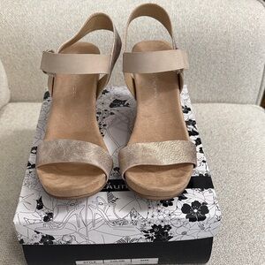 Chinese Laundry Rose gold and nude wedge Sandals